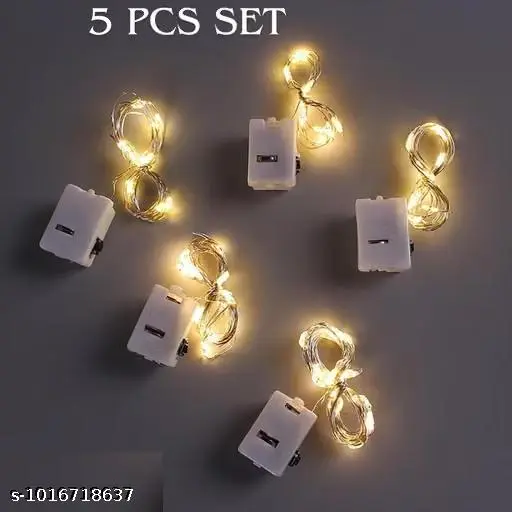 LED Fairy String Lights, Battery Powered (Pack of 5)